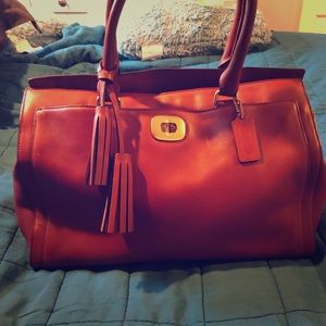 Leather Coach Structured Tote